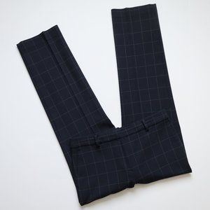 ANN TAYLOR Size 6 Curvy Dark Blue Dress Pants Window pane pattern career